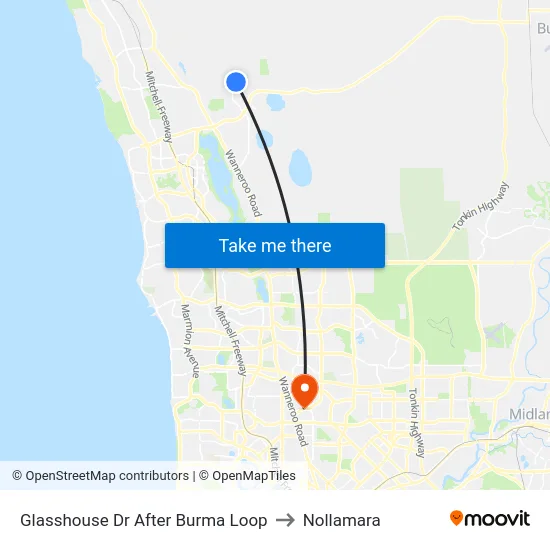 Glasshouse Dr After Burma Loop to Nollamara map