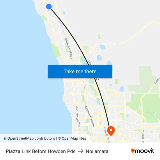 Piazza Link Before Howden Pde to Nollamara map