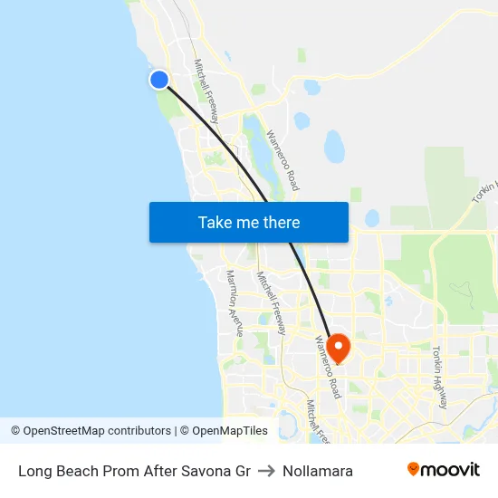 Long Beach Prom After Savona Gr to Nollamara map