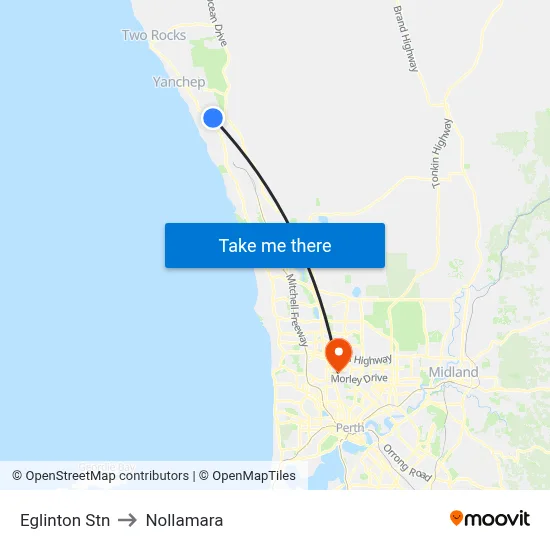 Eglinton Stn to Nollamara map