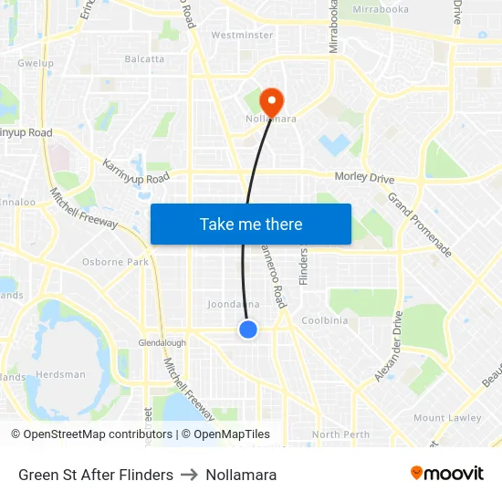 Green St After Flinders to Nollamara map