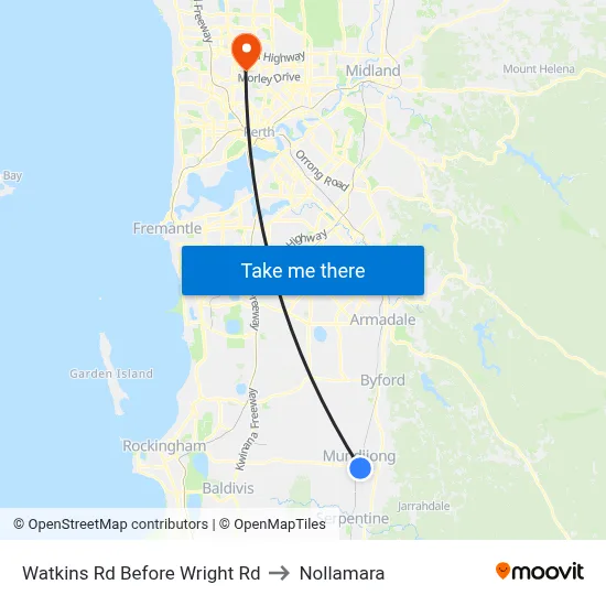 Watkins Rd Before Wright Rd to Nollamara map
