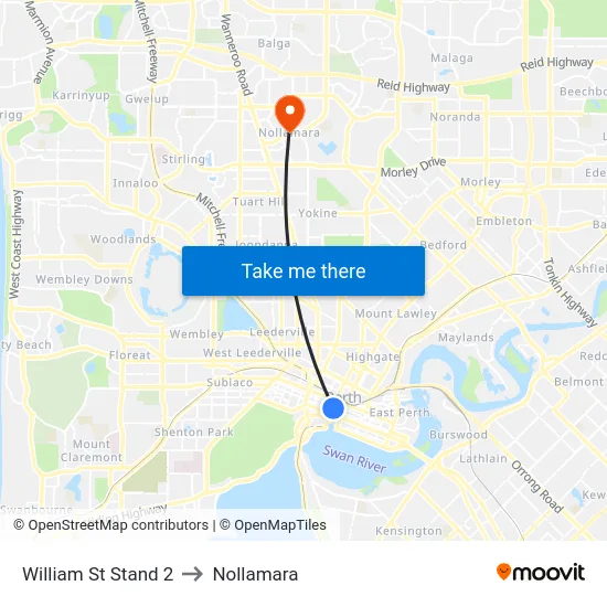 William St Stand 2 to Nollamara map