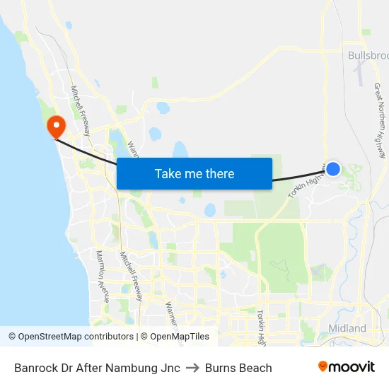 Banrock Dr After Nambung Jnc to Burns Beach map