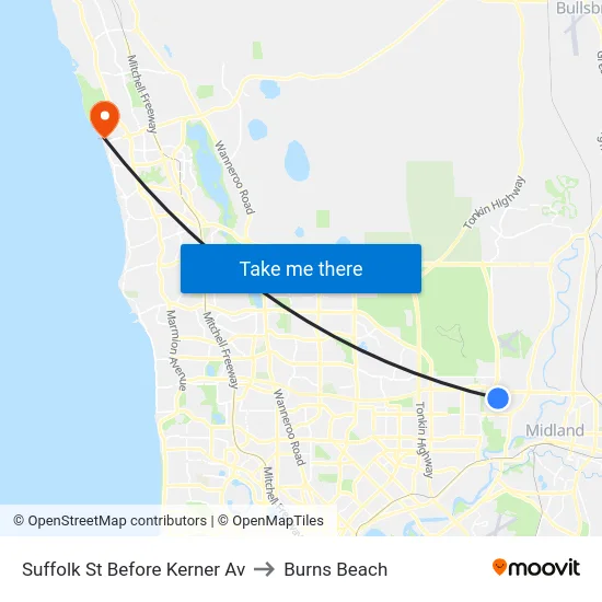 Suffolk St Before Kerner Av to Burns Beach map