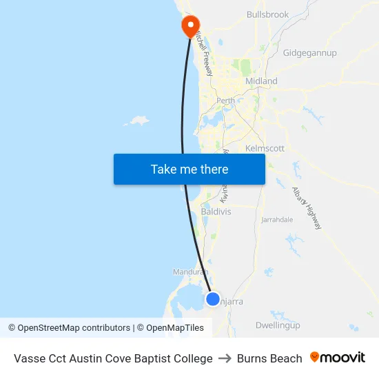 Vasse Cct Austin Cove Baptist College to Burns Beach map