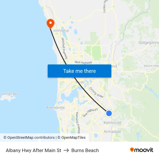 Albany Hwy After Main St to Burns Beach map