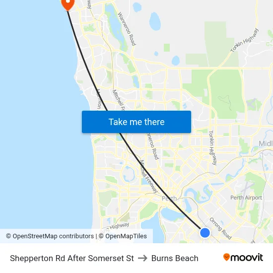 Shepperton Rd After Somerset St to Burns Beach map