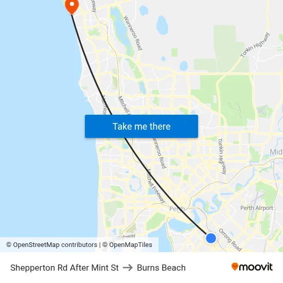 Shepperton Rd After Mint St to Burns Beach map