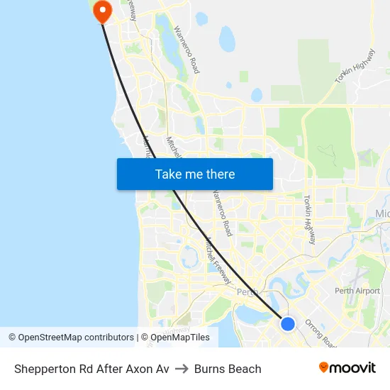 Shepperton Rd After Axon Av to Burns Beach map