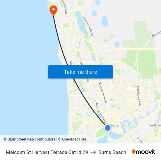 Malcolm St Harvest Terrace Cat Id 29 to Burns Beach map