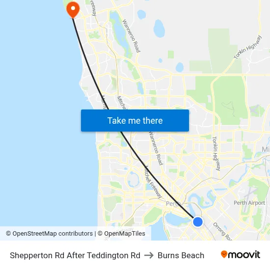 Shepperton Rd After Teddington Rd to Burns Beach map