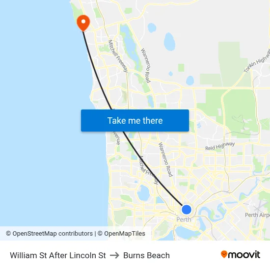 William St After Lincoln St to Burns Beach map