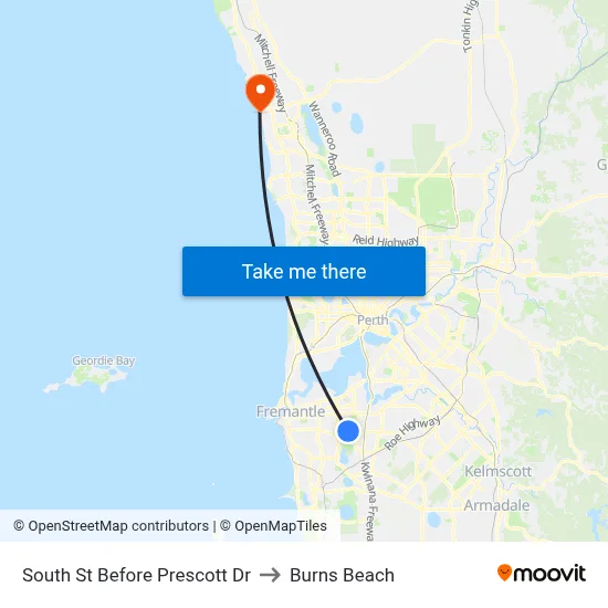 South St Before Prescott Dr to Burns Beach map
