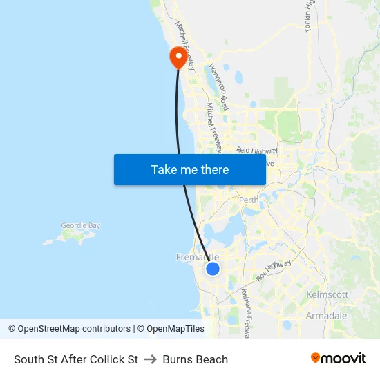 South St After Collick St to Burns Beach map