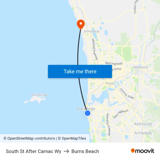 South St After Carnac Wy to Burns Beach map