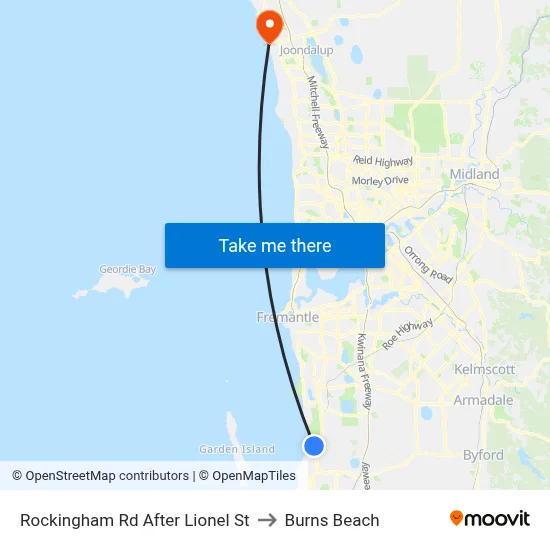 Rockingham Rd After Lionel St to Burns Beach map
