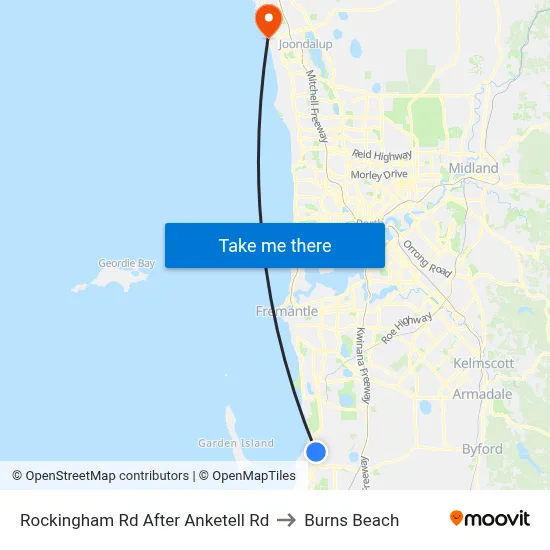 Rockingham Rd After Anketell Rd to Burns Beach map