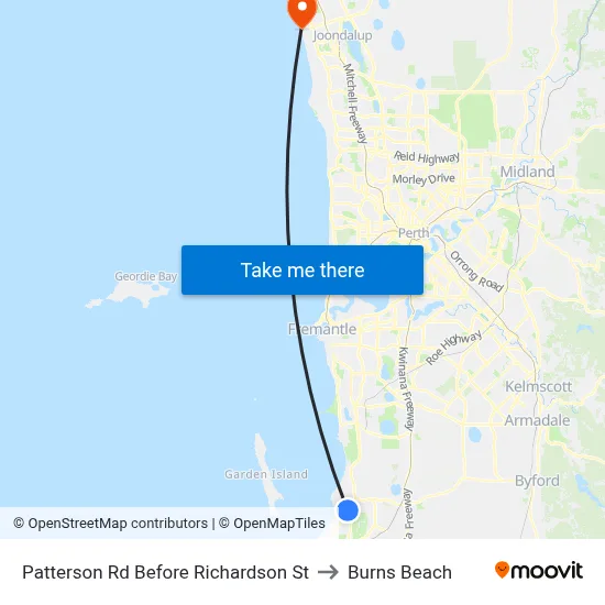 Patterson Rd Before Richardson St to Burns Beach map