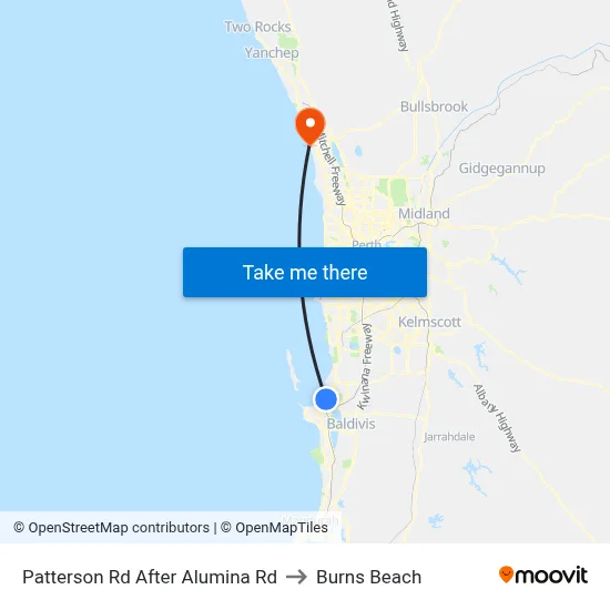 Patterson Rd After Alumina Rd to Burns Beach map