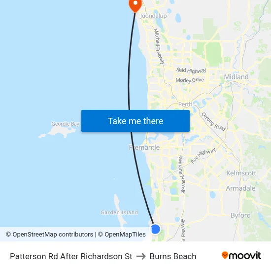 Patterson Rd After Richardson St to Burns Beach map