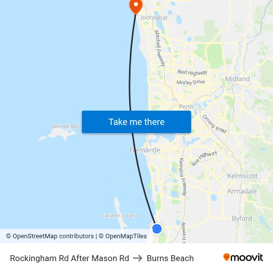 Rockingham Rd After Mason Rd to Burns Beach map