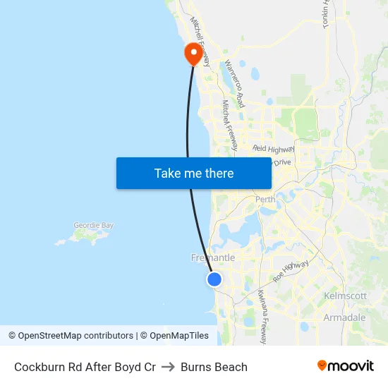 Cockburn Rd After Boyd Cr to Burns Beach map