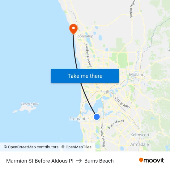 Marmion St Before Aldous Pl to Burns Beach map