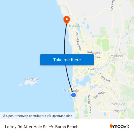 Lefroy Rd After Hale St to Burns Beach map