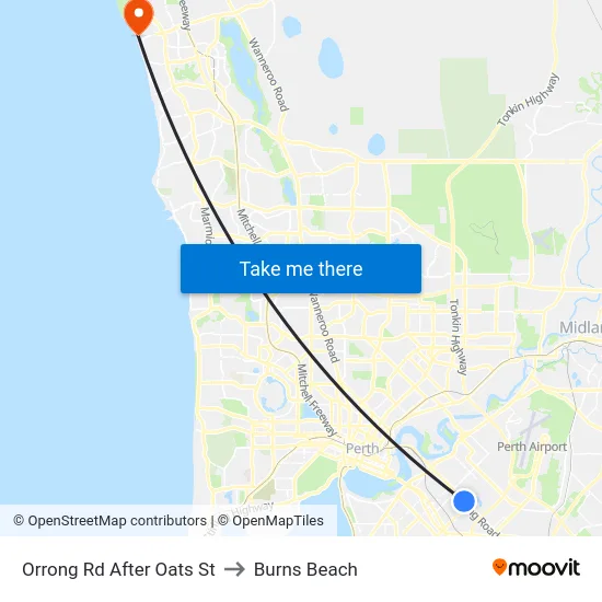 Orrong Rd After Oats St to Burns Beach map