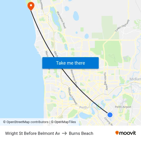 Wright St Before Belmont Av to Burns Beach map