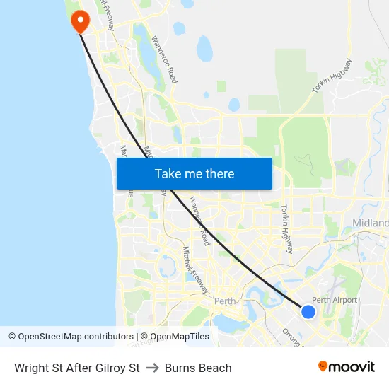 Wright St After Gilroy St to Burns Beach map