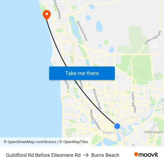 Guildford Rd Before Ellesmere Rd to Burns Beach map