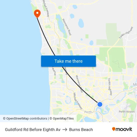 Guildford Rd Before Eighth Av to Burns Beach map