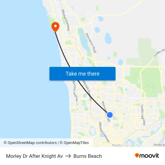 Morley Dr After Knight Av to Burns Beach map