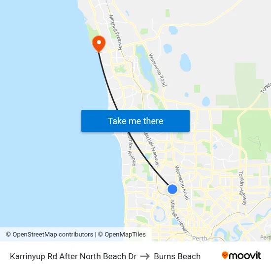 Karrinyup Rd After North Beach Dr to Burns Beach map