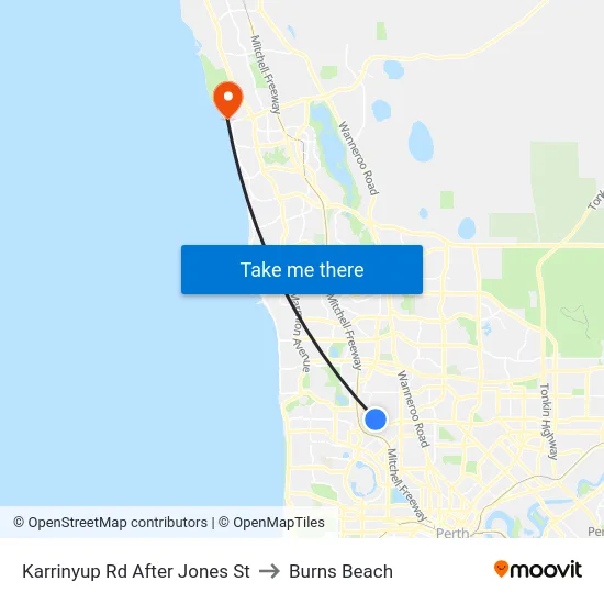 Karrinyup Rd After Jones St to Burns Beach map
