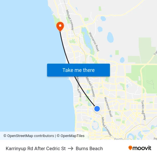 Karrinyup Rd After Cedric St to Burns Beach map