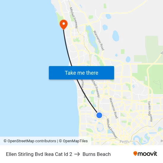 Ellen Stirling Bvd Ikea Cat Id 2 to Burns Beach map