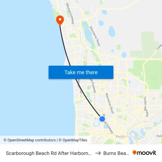 Scarborough Beach Rd After Harborne St to Burns Beach map