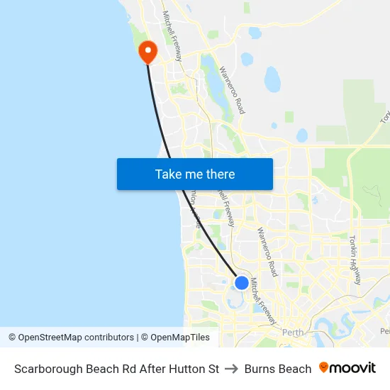Scarborough Beach Rd After Hutton St to Burns Beach map