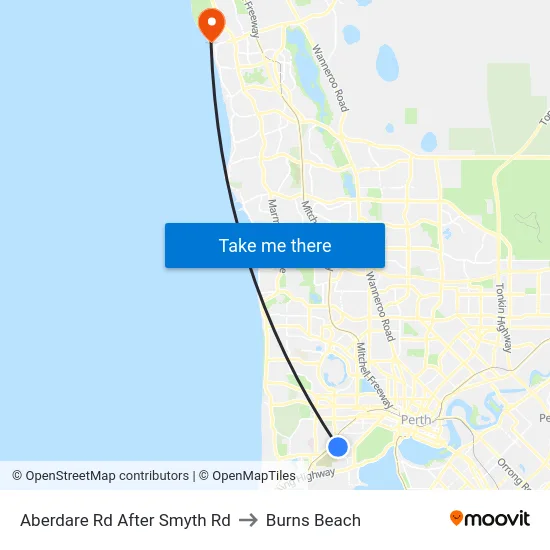 Aberdare Rd After Smyth Rd to Burns Beach map