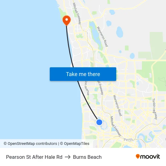 Pearson St After Hale Rd to Burns Beach map