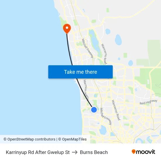 Karrinyup Rd After Gwelup St to Burns Beach map