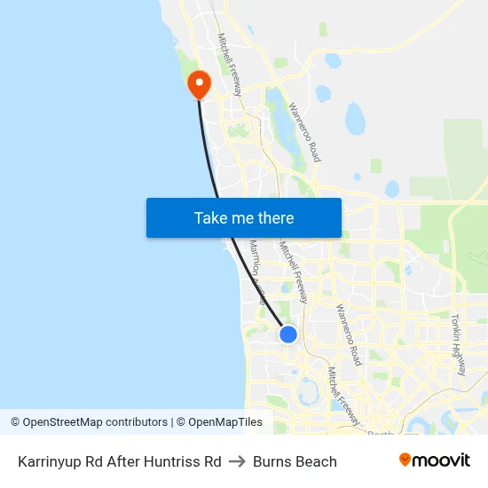 Karrinyup Rd After Huntriss Rd to Burns Beach map