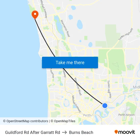 Guildford Rd After Garratt Rd to Burns Beach map