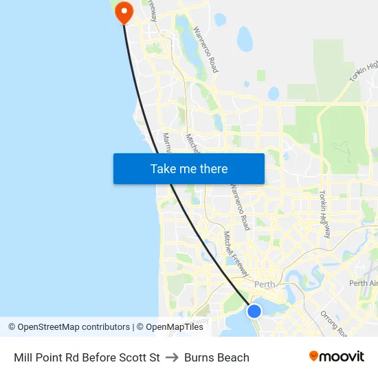 Mill Point Rd Before Scott St to Burns Beach map