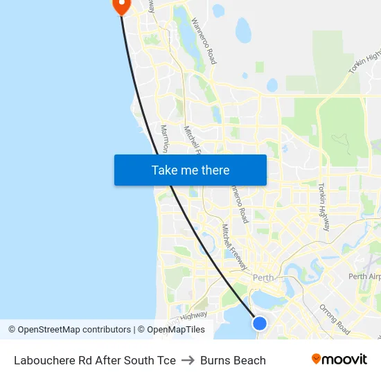 Labouchere Rd After South Tce to Burns Beach map