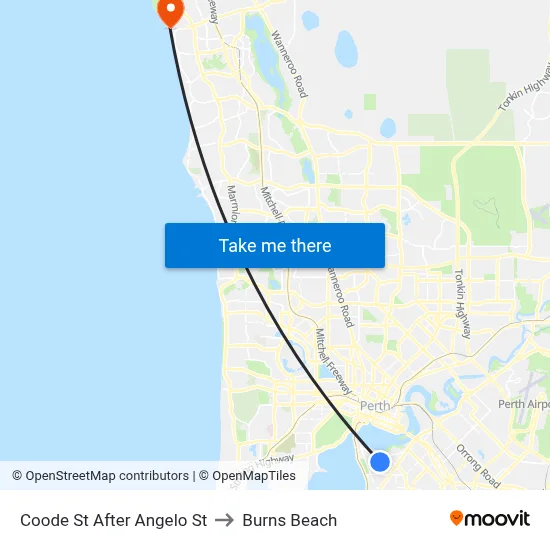 Coode St After Angelo St to Burns Beach map