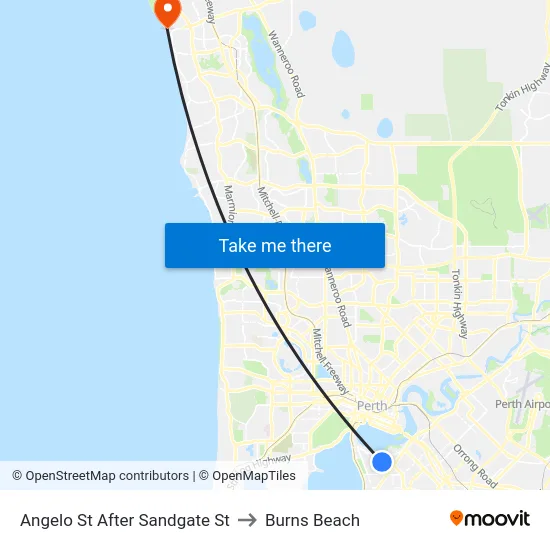 Angelo St After Sandgate St to Burns Beach map